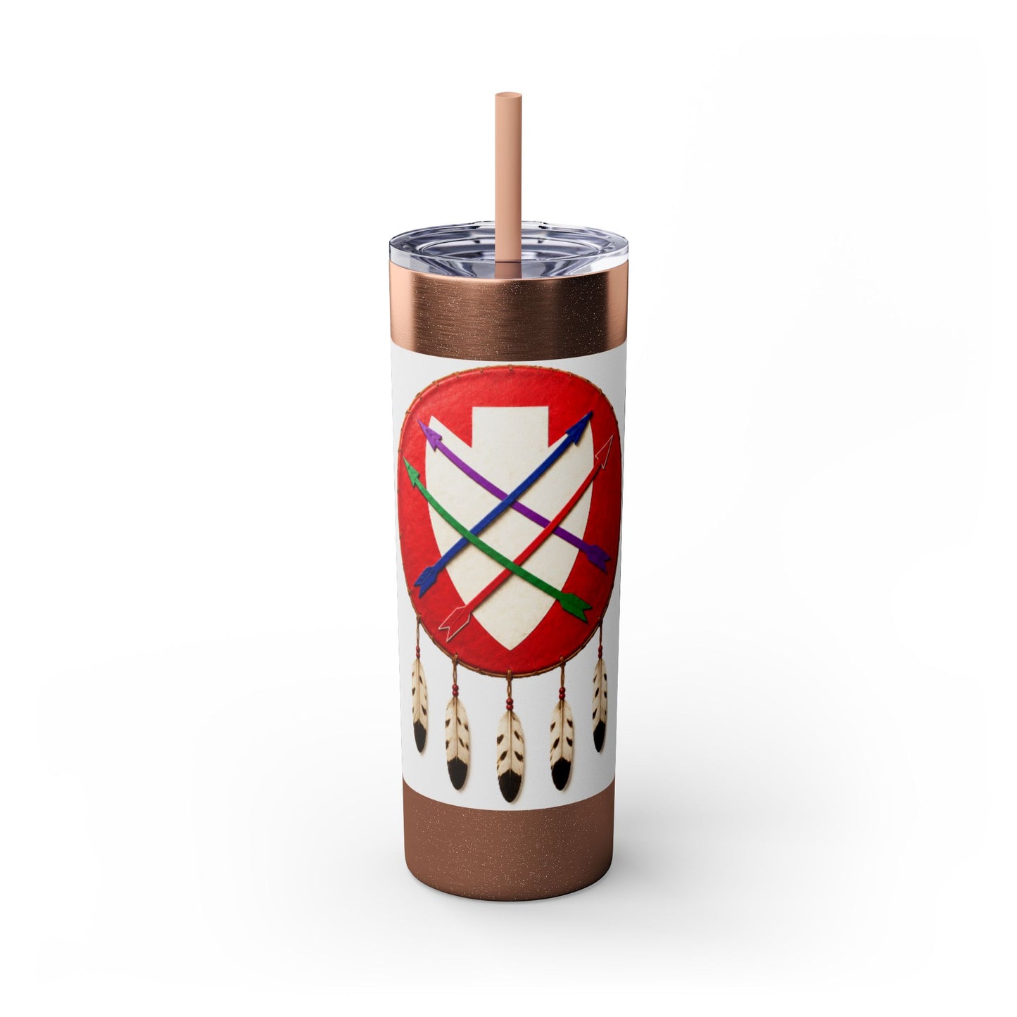 Peoria 20oz Skinny Tumbler with Dreamcatcher Shield Design