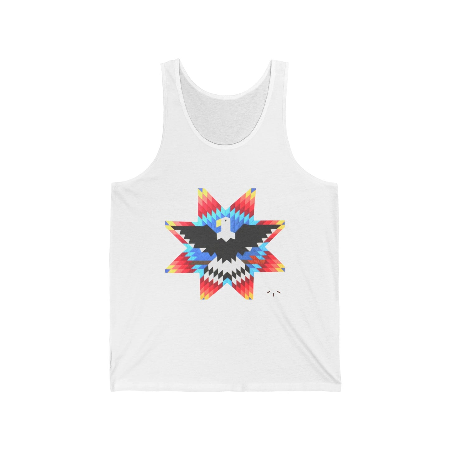 Native-Inspired Eagle Star Tank Top — Geometric Tribal Arrow Back Graphic