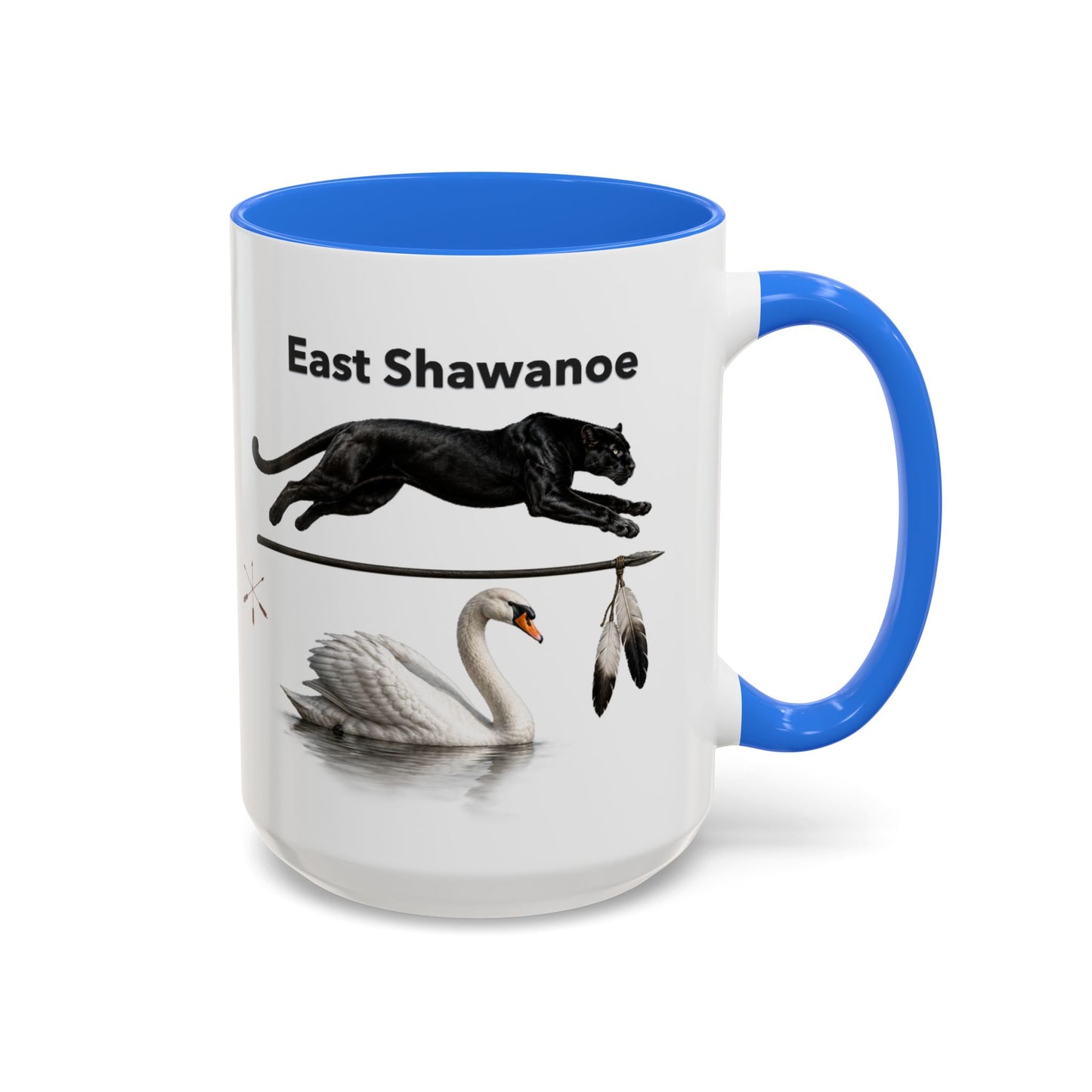 Shawnee East Shawanoe Mascot Panther & Swan Coffee Mug (11oz/15oz)