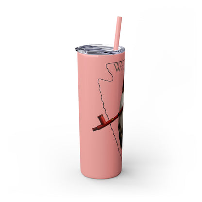 Osage Skinny Tumbler — Native Feather & Pipe Design 20oz Straw Cup