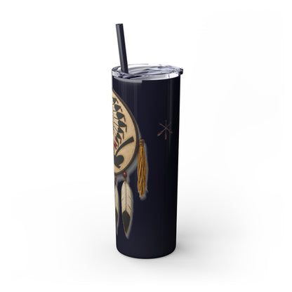 Iowa 20oz Skinny Tumbler with Native Dreamcatcher Design - 'Pahodje' Travel Straw Cup