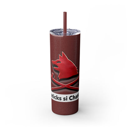 Pawnee Skinny Tumbler — Red Wolf Logo 20oz Insulated Tumbler with Straw