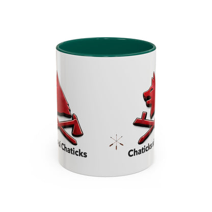 Pawnee Chaticks Si Chaticks Red Wolf Logo Mug — Funny Novelty Coffee Cup (11oz, 15oz)