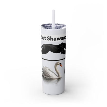 Shawnee East Skinny 20oz Tumbler with Straw — East Shawano River Swan & Otter Design