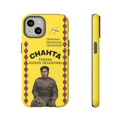 Chahta Tushka Joseph Oklahombi Yellow Phone Case — Native American Tribute Protective Cover