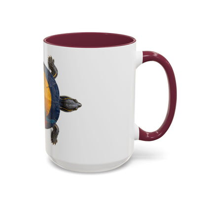 Delaware West Colorful Turtle Coffee Mug — Vibrant Hand-Painted Shell Design (11oz/15oz)