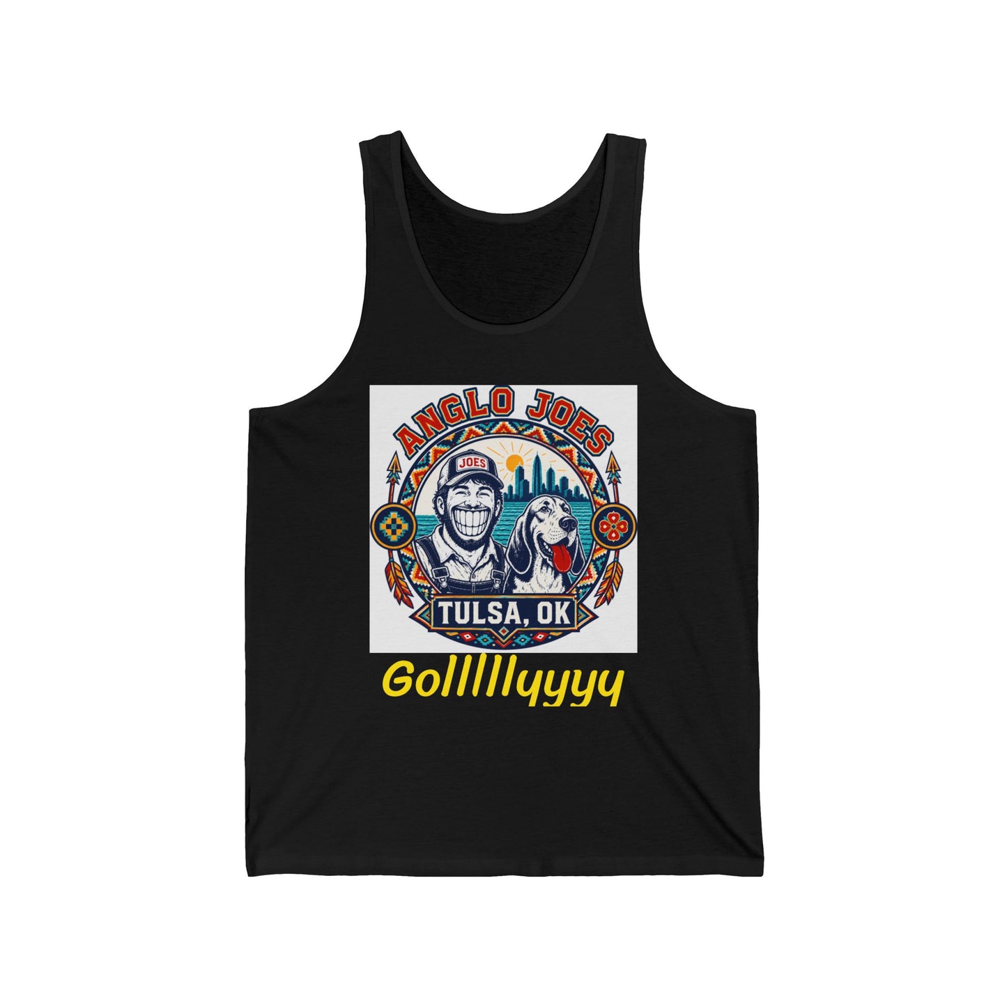 Anglo Joe's Tulsa, OK Fishing Tank Top — 'Gollllllyyyy' Retro Outdoor Tee