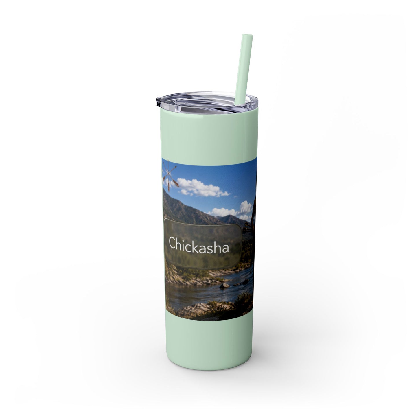 Chickasaw Skinny Tumbler with Straw, 20oz