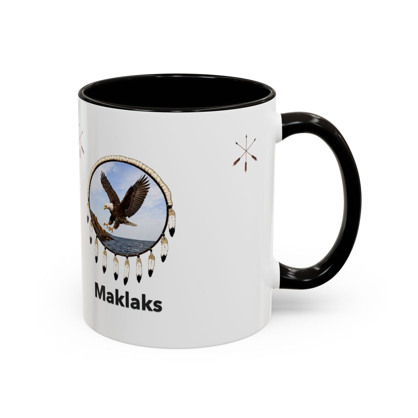 Modoc Eagle Ceramic Mug (11oz/15oz) – 'Maklaks' Native-Inspired Coffee Cup