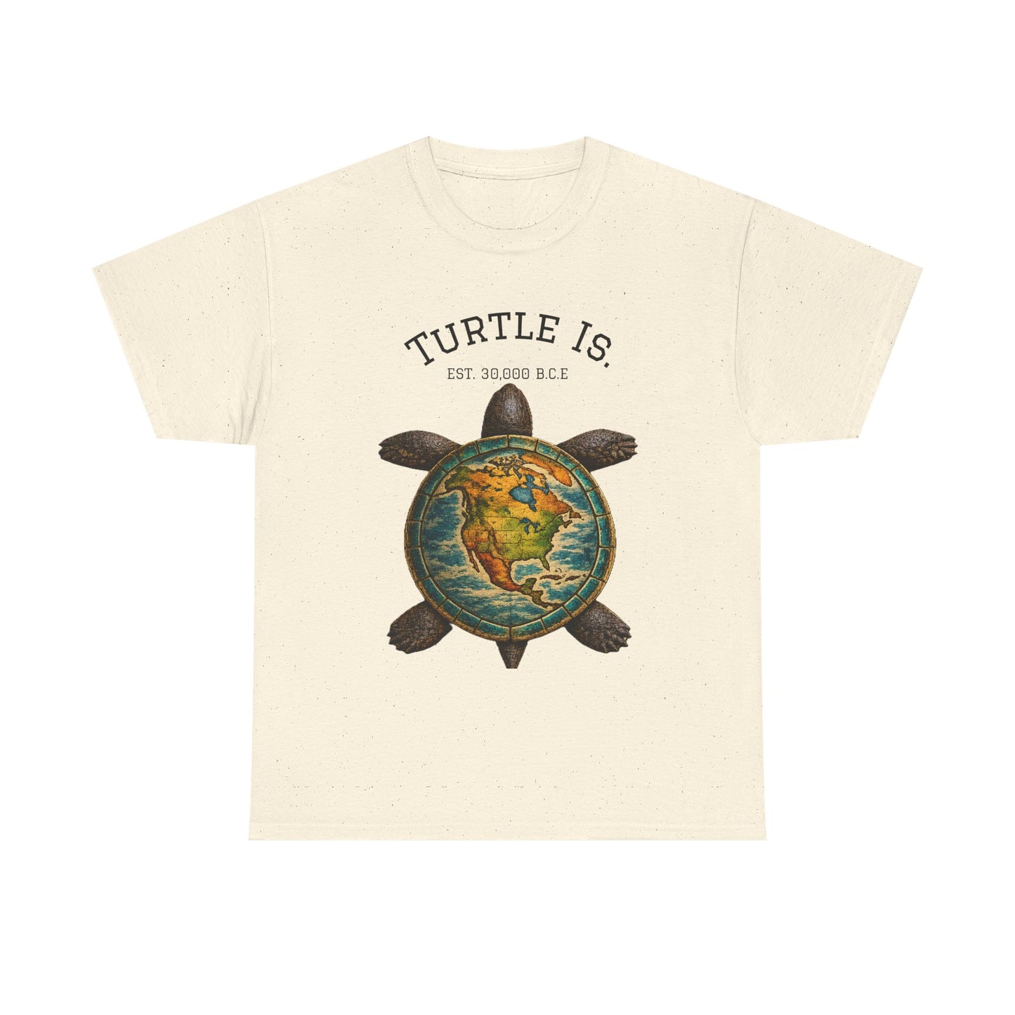 Turtle Globe Graphic Tee — "Turtle Is" Vintage Earth Turtle T-Shirt