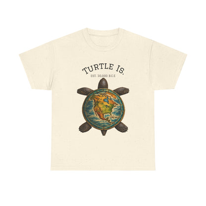 Turtle Globe Graphic Tee — "Turtle Is" Vintage Earth Turtle T-Shirt