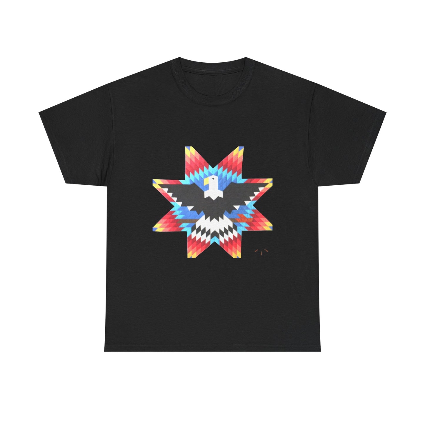 T-Shirt — Colorful Native Star Eagle Graphic Tee (Front Eagle Star, Back Crossed Arrows)