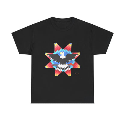 T-Shirt — Colorful Native Star Eagle Graphic Tee (Front Eagle Star, Back Crossed Arrows)