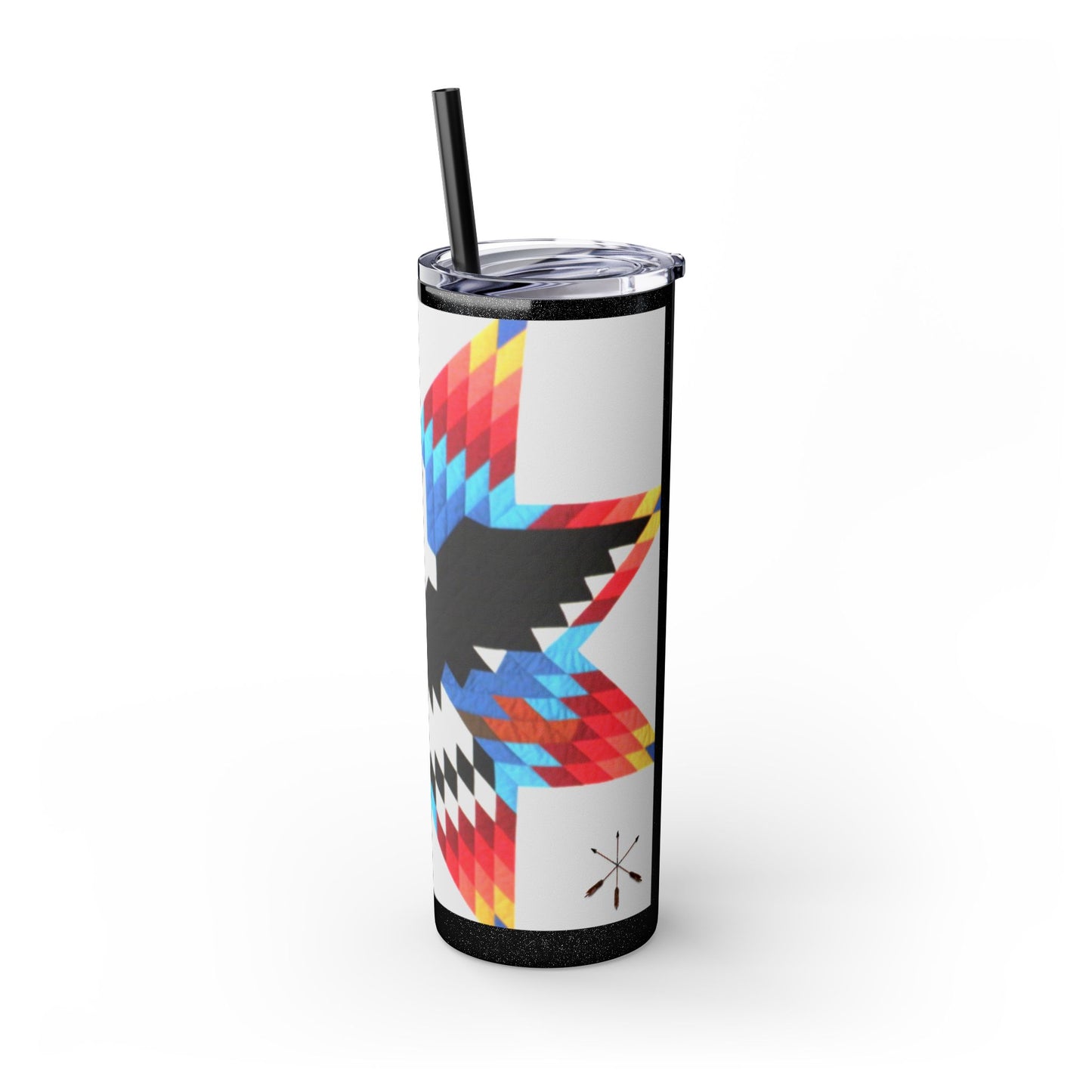 Onci 20oz Skinny Tumbler - Geometric Thunderbird Design, Insulated Travel Cup with Straw