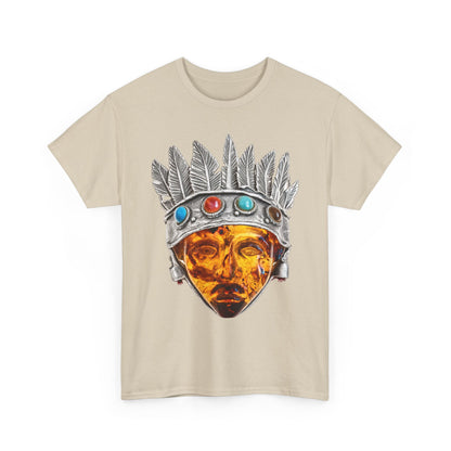 Tribal Crown Mask Tee — Vintage Gemstone Headdress Graphic T-Shirt