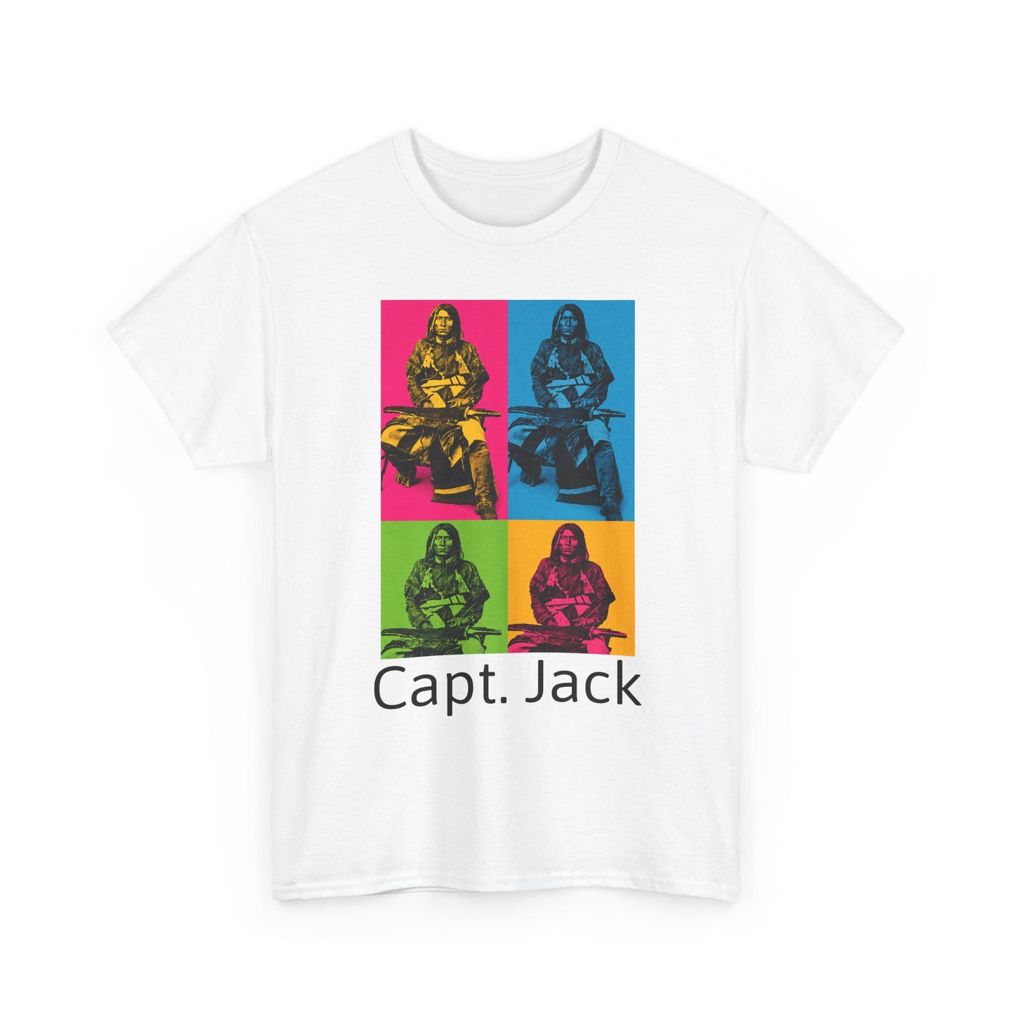 T-Shirt — Capt. Jack Pop-Art Portrait Tee with Arrow Back Print
