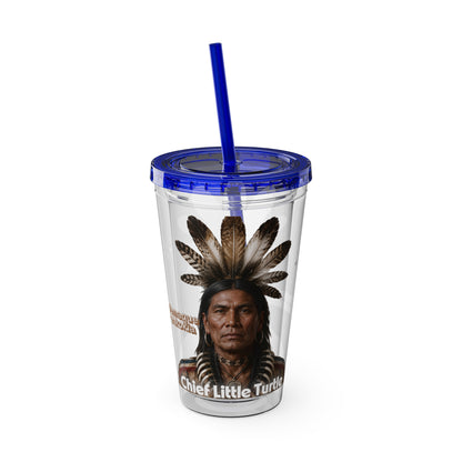 Miami Chief Little Turtle Sunsplash 16oz Tumbler with Straw