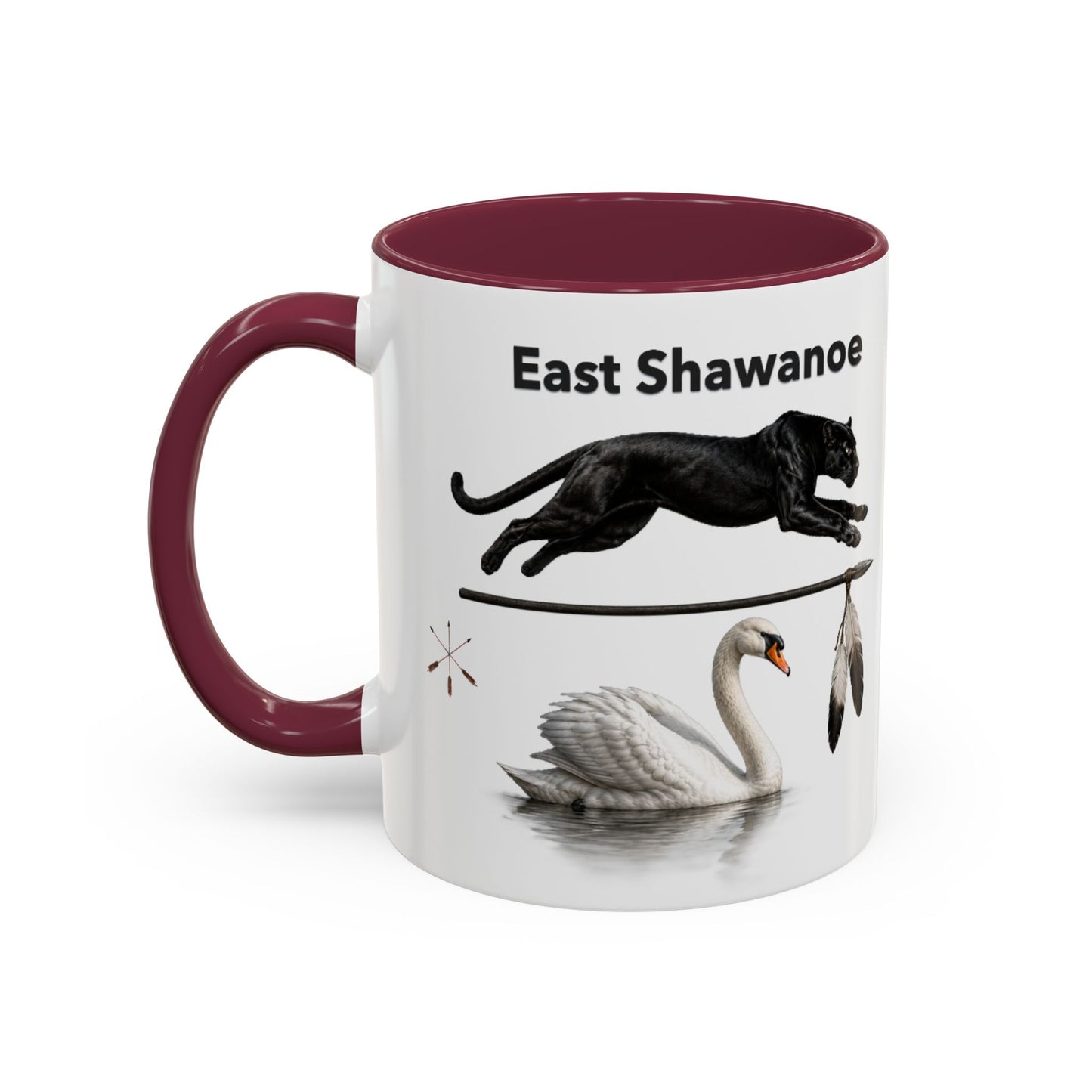 Shawnee East Shawanoe Mascot Panther & Swan Coffee Mug (11oz/15oz)
