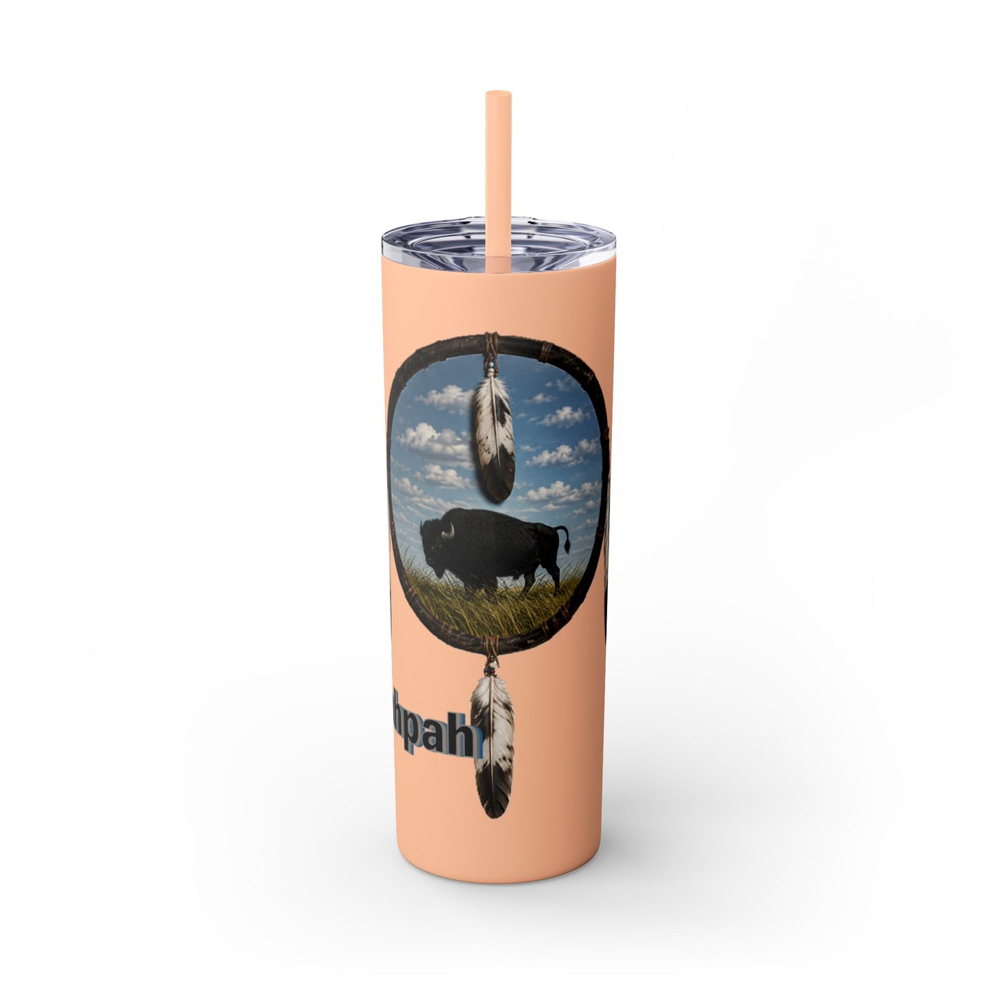 Quapaw Buffalo Skinny Tumbler 20oz — Ogahpahka Design