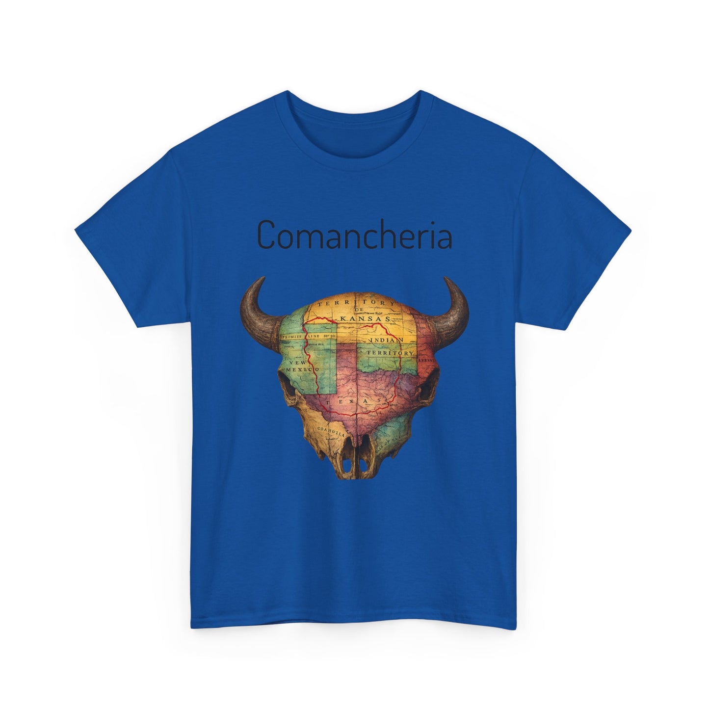 Comancheria Buffalo Skull T-Shirt — Western Map Graphic Tee