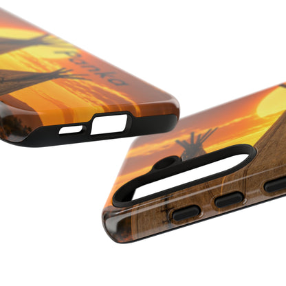 Ponca Sunset Tipi Phone Case — Personalized Native Teepee Landscape