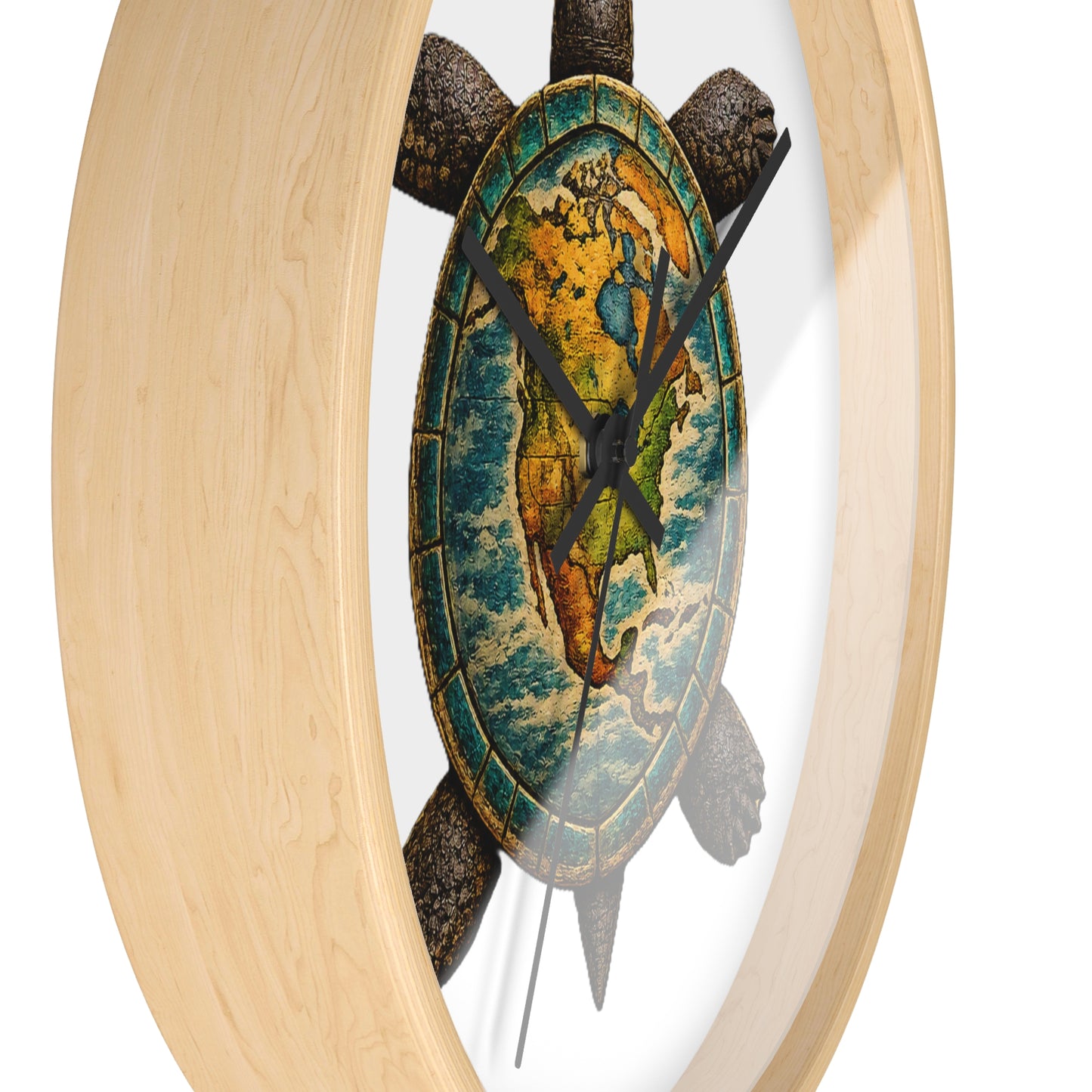 Turtle Globe Wall Clock — Nautical Coastal Decor for Ocean Lovers