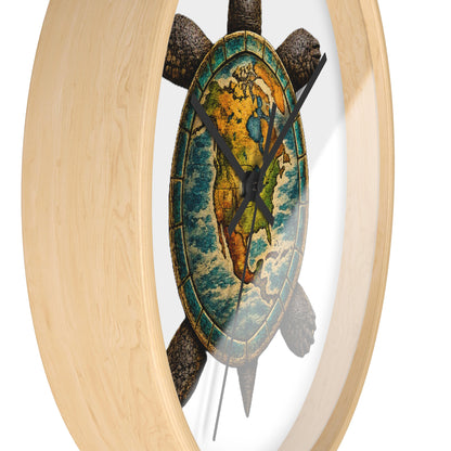 Turtle Globe Wall Clock — Nautical Coastal Decor for Ocean Lovers