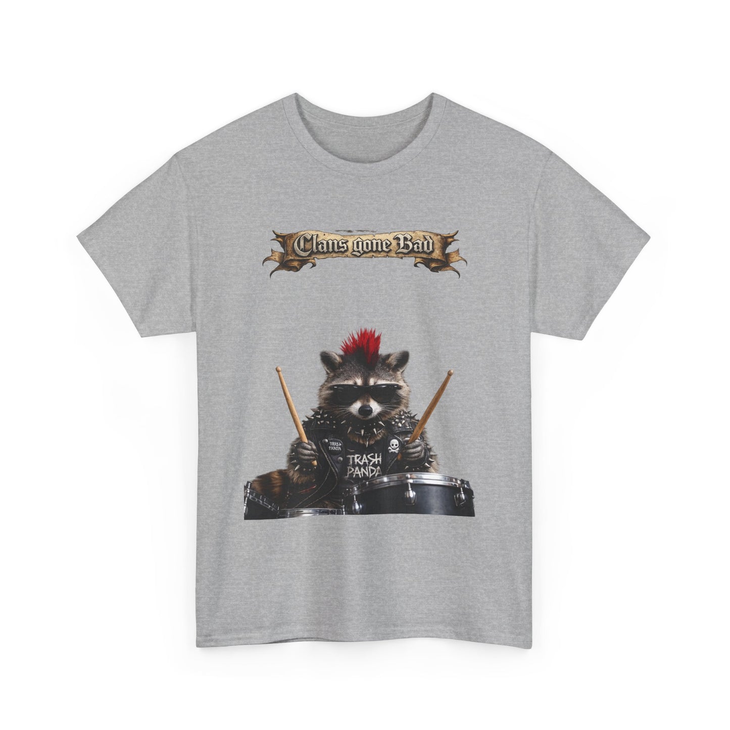 ClansDrummer Raccoon Graphic Tee — "Chaos Goes Brrr" Cute Punk Rock T-Shirt