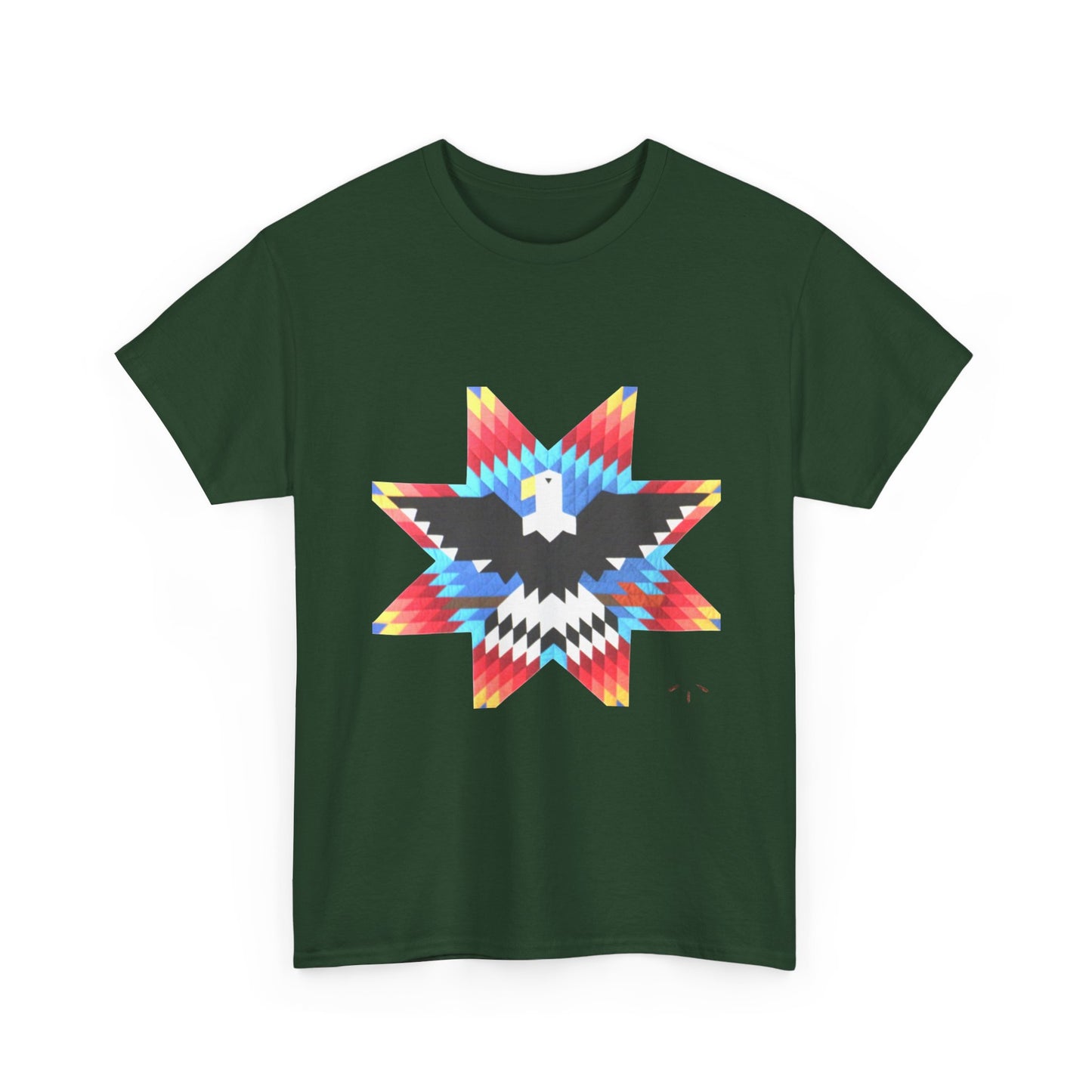 T-Shirt — Colorful Native Star Eagle Graphic Tee (Front Eagle Star, Back Crossed Arrows)