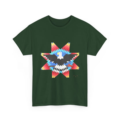 T-Shirt — Colorful Native Star Eagle Graphic Tee (Front Eagle Star, Back Crossed Arrows)