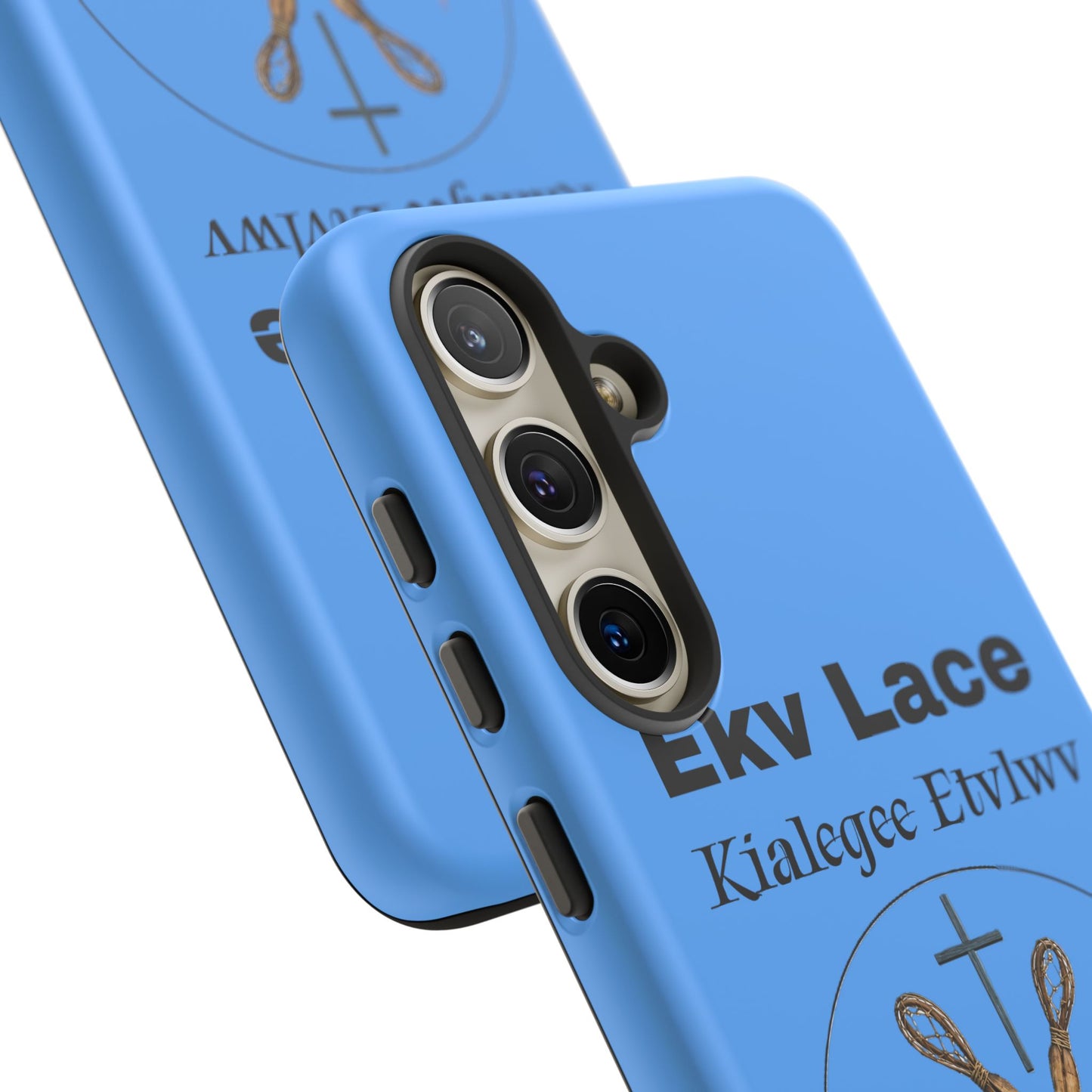 Kialegee Protective Phone Case — Custom 'Ekv Lace' Cross & Campfire Design