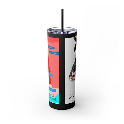Opothleyahola Skinny Tumbler – Colorful Native American Portrait Design, 20oz Stainless Straw Cup