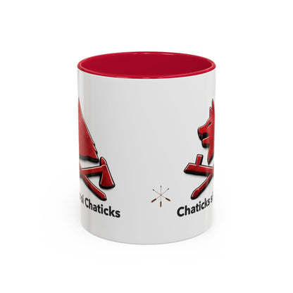 Pawnee Chaticks Si Chaticks Red Wolf Logo Mug — Funny Novelty Coffee Cup (11oz, 15oz)