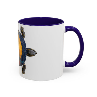 Delaware West Colorful Turtle Coffee Mug — Vibrant Hand-Painted Shell Design (11oz/15oz)