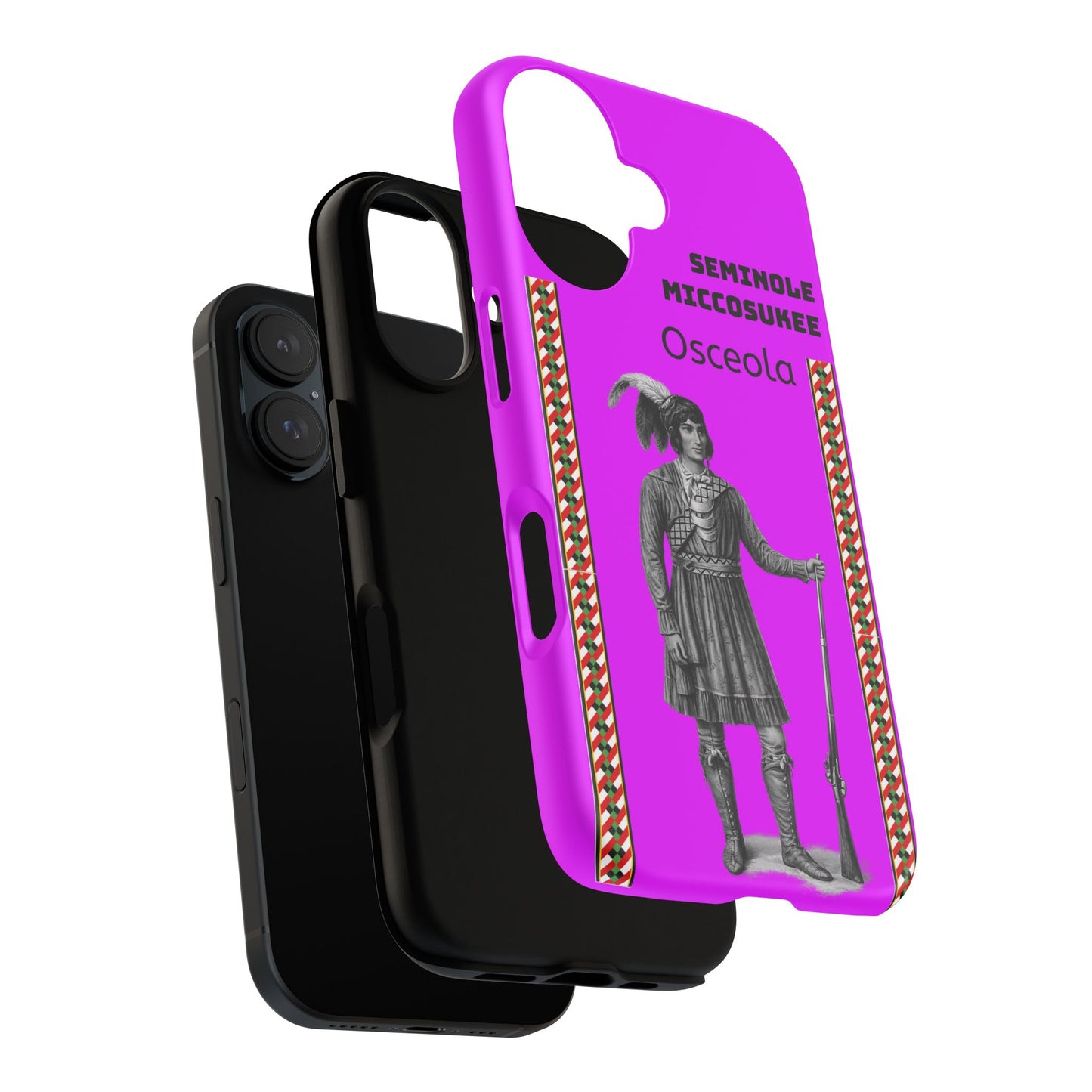 Seminole Miccosukee Tough Phone Case - Vibrant Pink Tribal Design