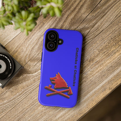 Pawnee Phone Case — Blue 'Chaticks si Chaticks' Wolf Logo Tough Case