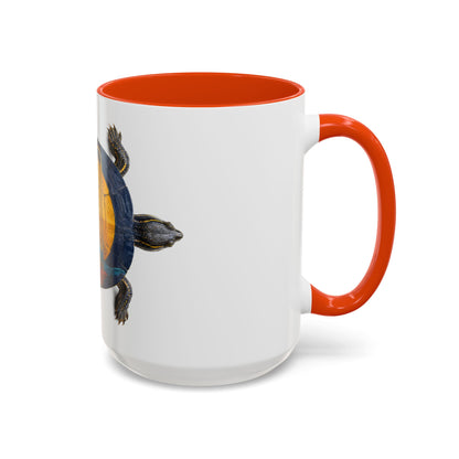 Delaware West Colorful Turtle Coffee Mug — Vibrant Hand-Painted Shell Design (11oz/15oz)