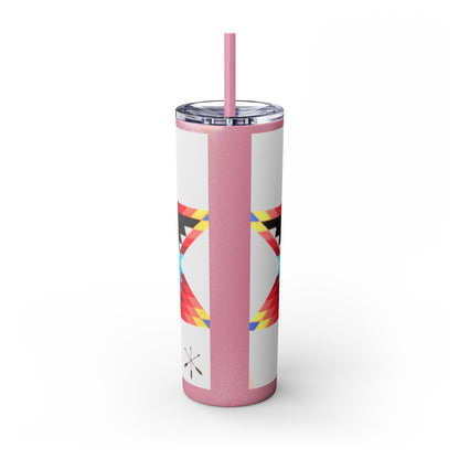 Onci 20oz Skinny Tumbler - Geometric Thunderbird Design, Insulated Travel Cup with Straw