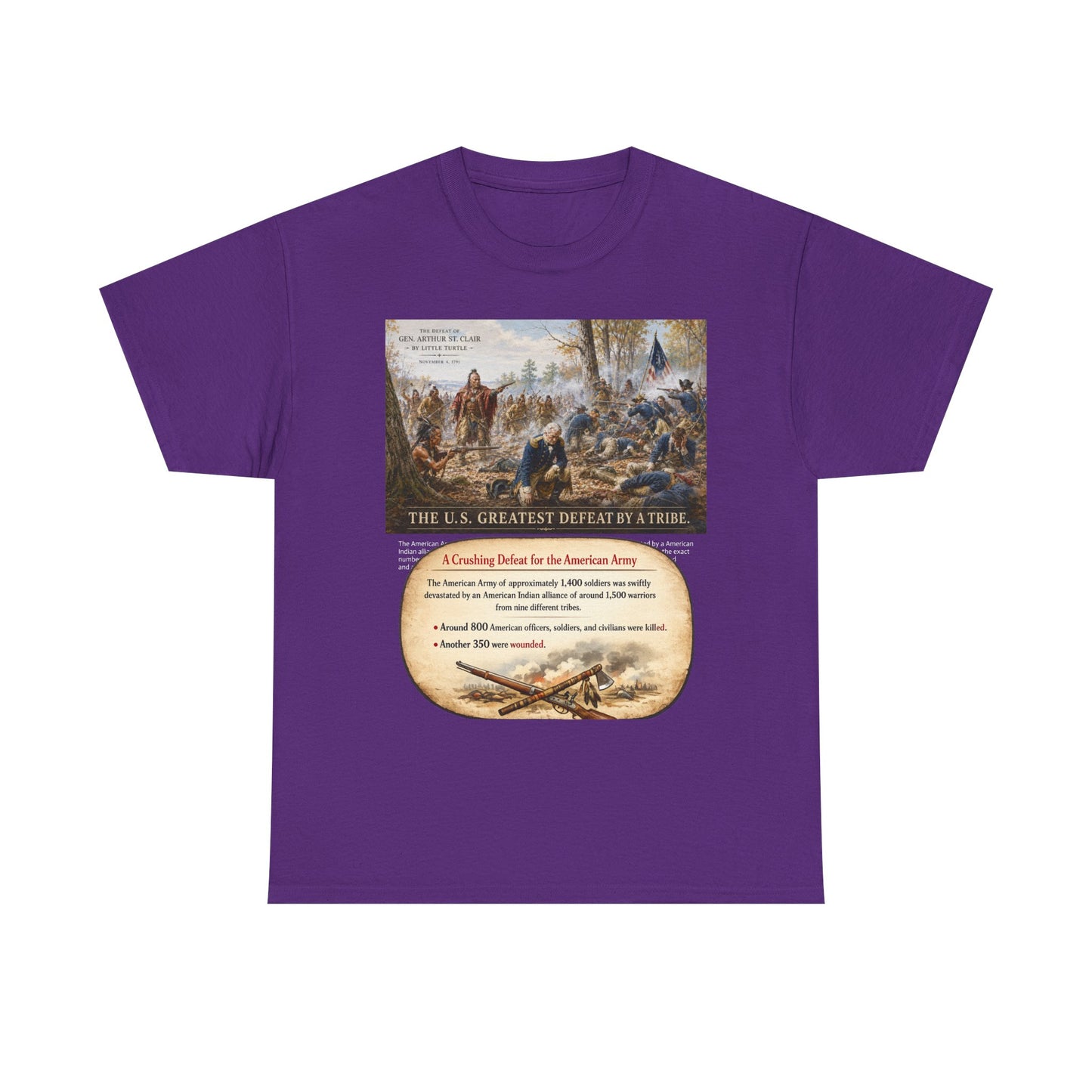 Chief Little Turtle Historical Battle Tee — "The U.S. Greatest Defeat by a Tribe" Cotton T-Shirt
