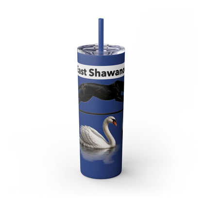 Shawnee East Skinny 20oz Tumbler with Straw — East Shawano River Swan & Otter Design