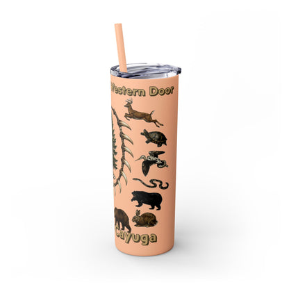 Seneca Cayuga Skinny Tumbler with Straw, 20oz