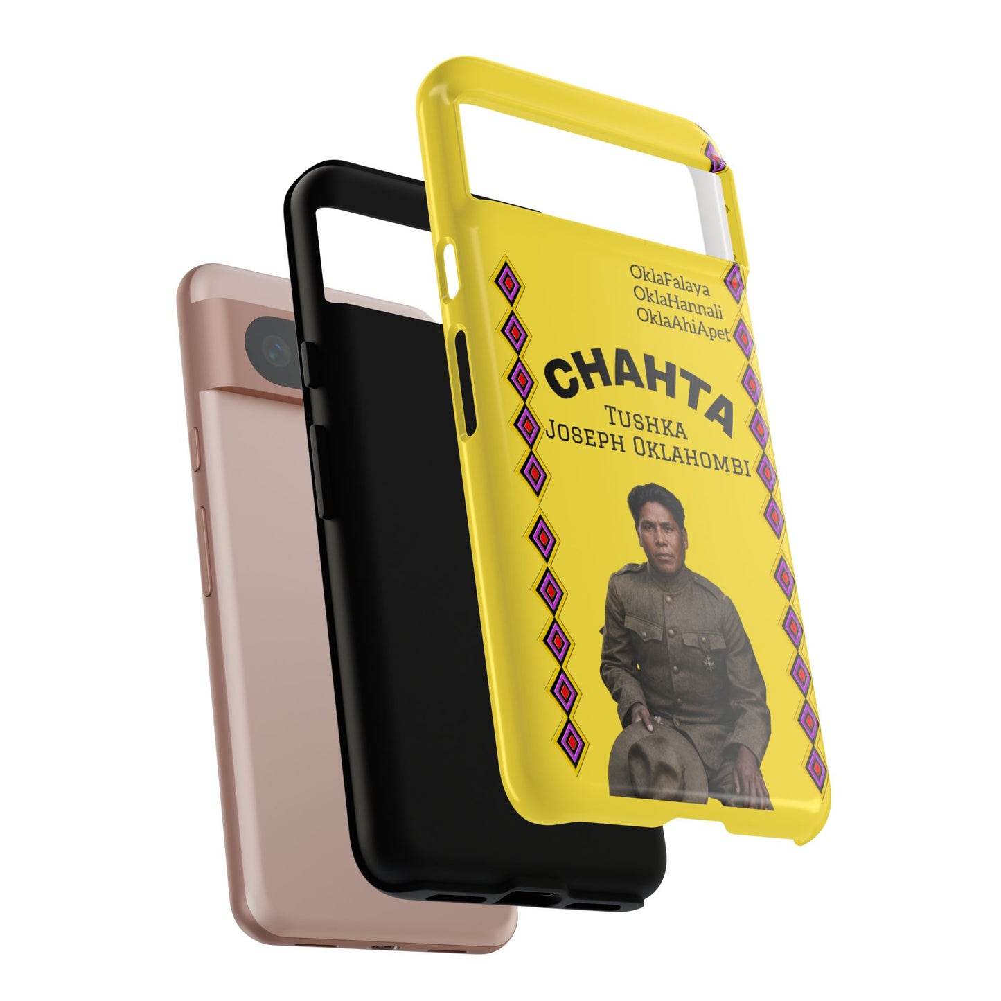 Chahta Tushka Joseph Oklahombi Yellow Phone Case — Native American Tribute Protective Cover