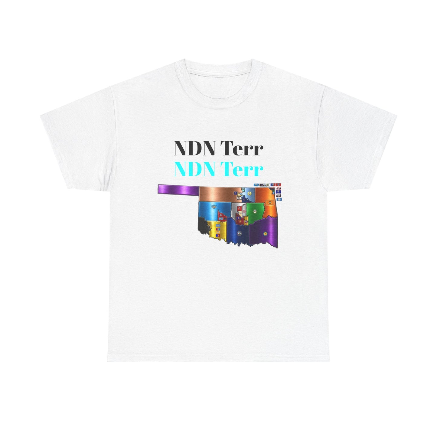 NDN Terr Oklahoma Map Tee — Native Pride Graphic T-Shirt with Arrows