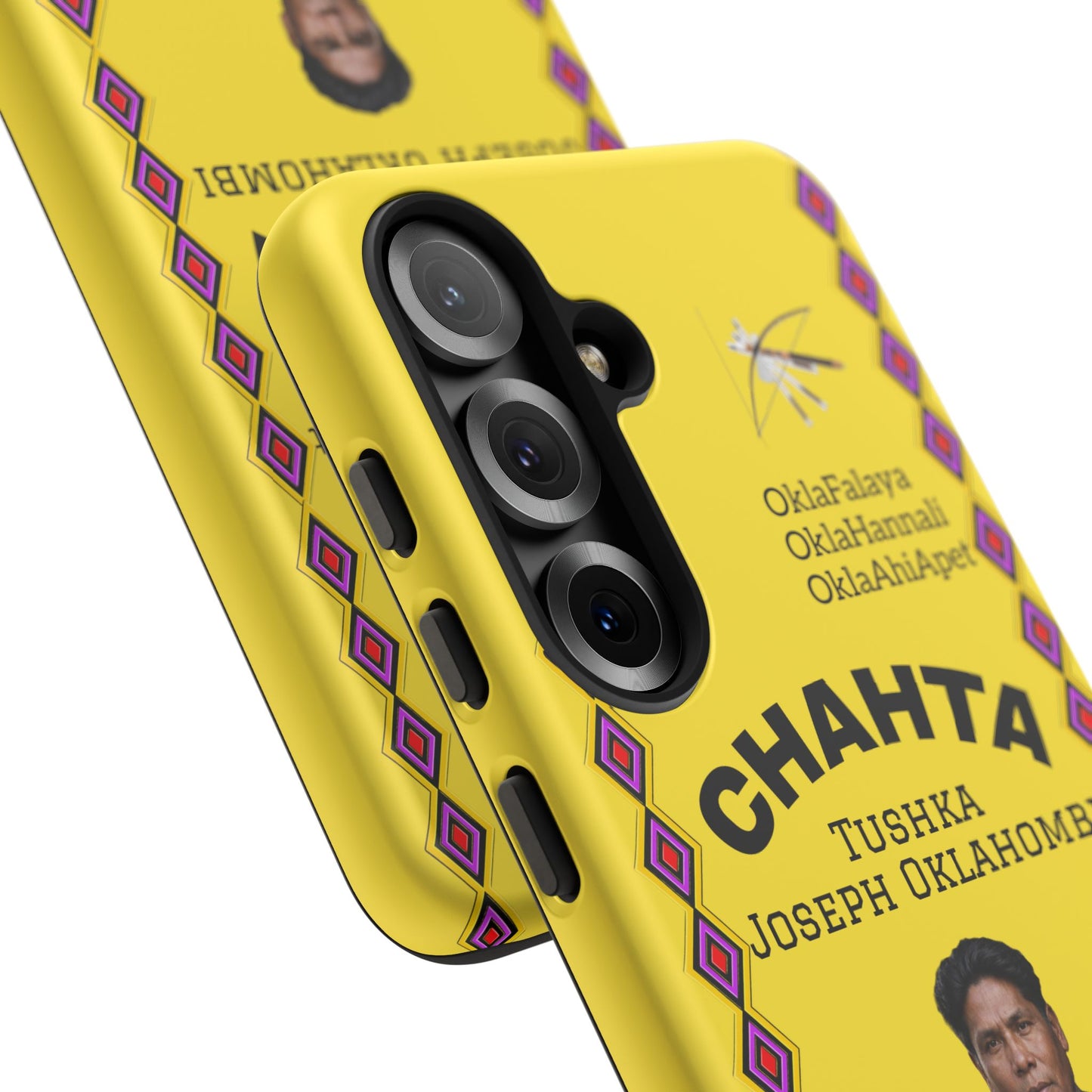 Chahta Tushka Joseph Oklahombi Yellow Phone Case — Native American Tribute Protective Cover