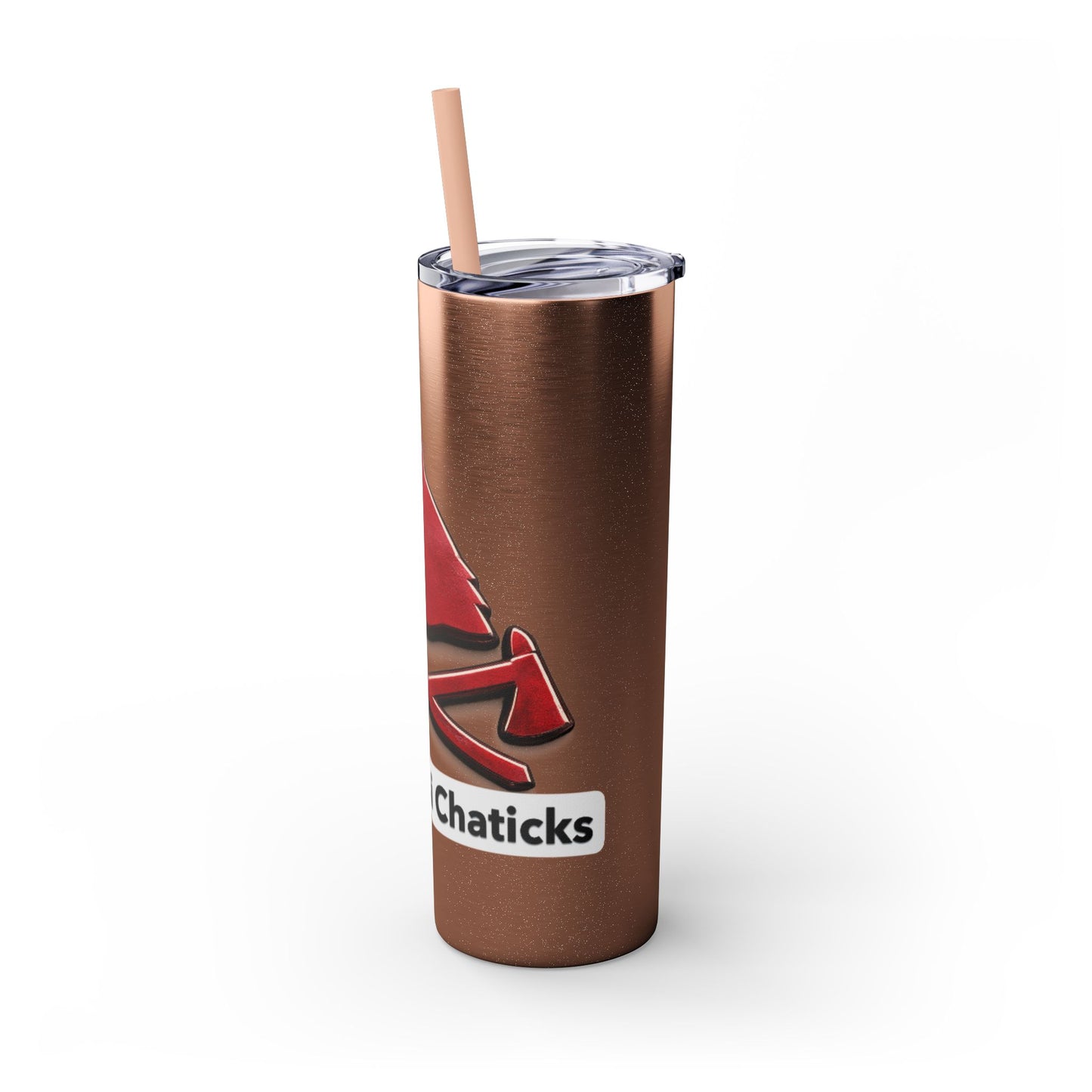 Pawnee Skinny Tumbler — Red Wolf Logo 20oz Insulated Tumbler with Straw