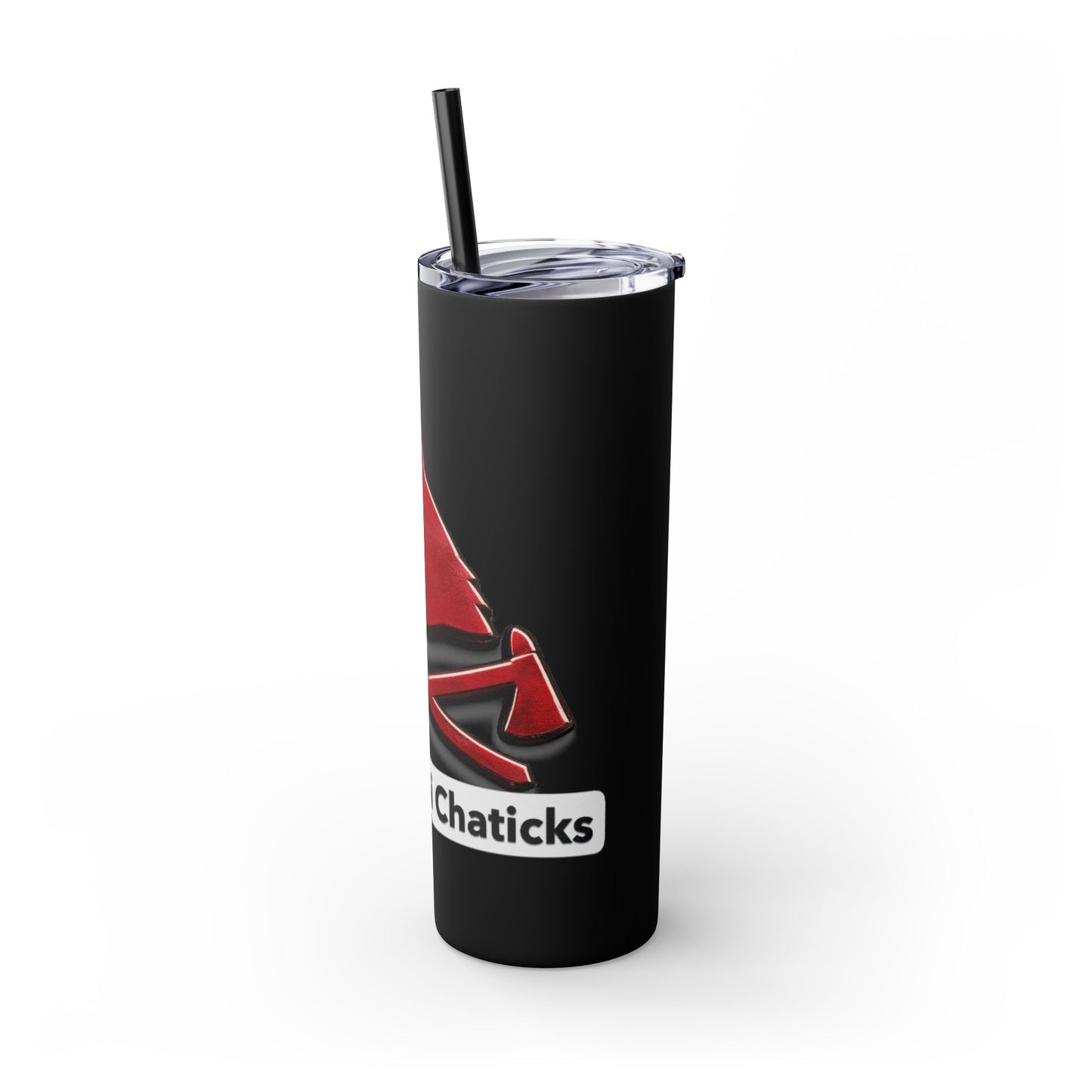Pawnee Skinny Tumbler — Red Wolf Logo 20oz Insulated Tumbler with Straw