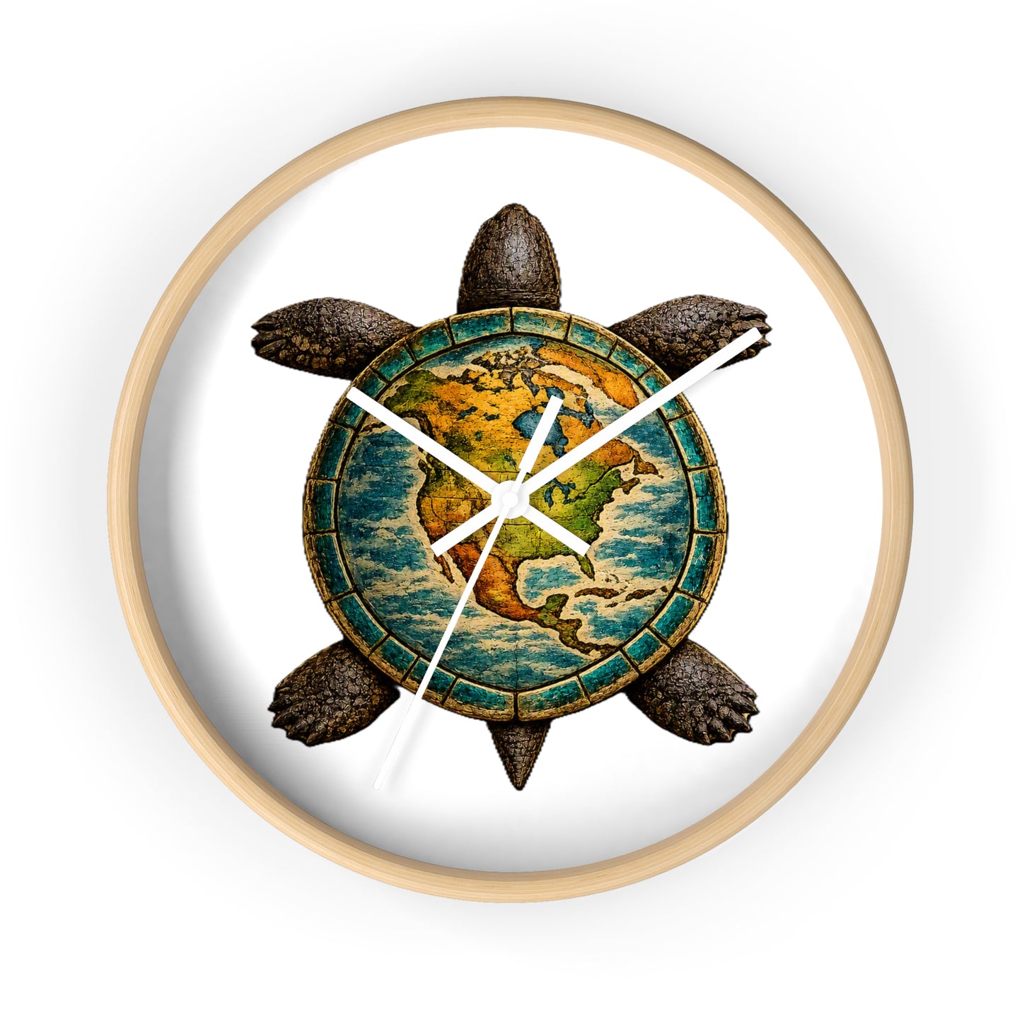 Turtle Globe Wall Clock — Nautical Coastal Decor for Ocean Lovers