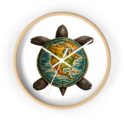 Turtle Globe Wall Clock — Nautical Coastal Decor for Ocean Lovers