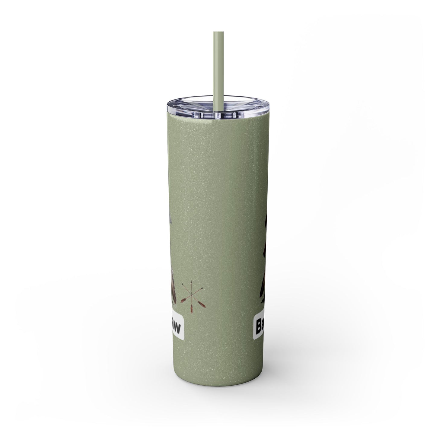 Pottawatomie Campfire Badge Skinny Tumbler 20oz — Badawadame Nation Design
