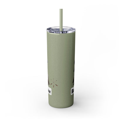 Pottawatomie Campfire Badge Skinny Tumbler 20oz — Badawadame Nation Design